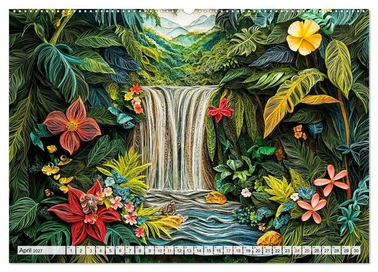 Produktbild: Quilling Landschaften - Papierkunst zwischen Himmel und Erde (Wandkalender 2027 DIN A2 quer), CALVENDO Monatskalender