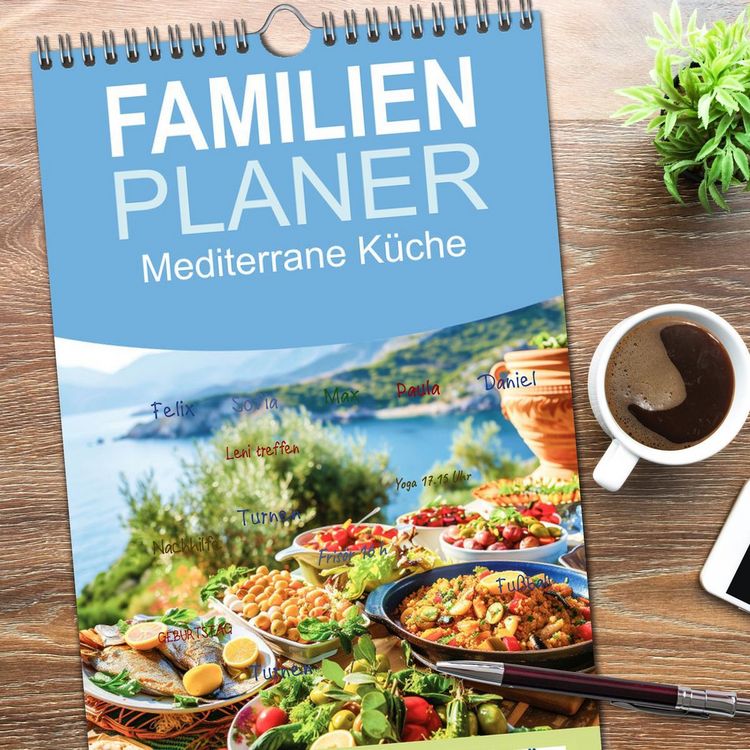 Produktbild: Familienplaner 2026 - Mediterrane K&uuml;che mit 5 Spalten (Wandkalender, 21 x 45 cm) CALVENDO