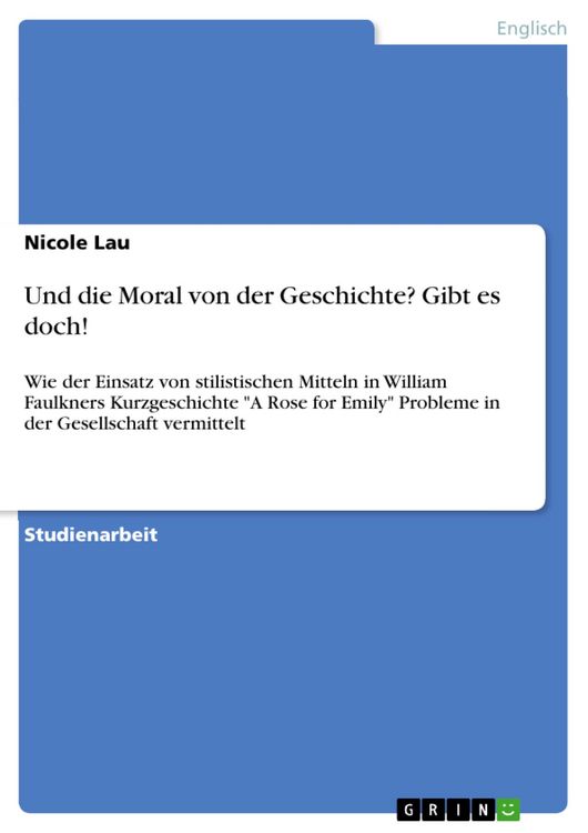 Produktbild: Und die Moral von der Geschichte? Gibt es doch!