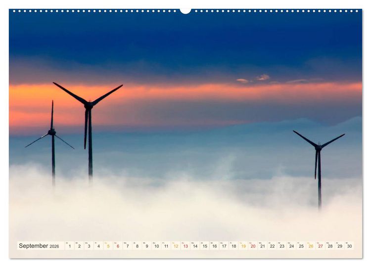 Produktbild: Windrad - Fluch und Segen (hochwertiger Premium Wandkalender 2026 DIN A2 quer), Kunstdruck in Hochglanz