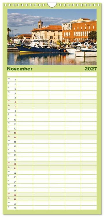 Produktbild: Familienplaner 2027 - Toskana. Livorno - Volterra - Piombino mit 5 Spalten (Wandkalender, 21 x 45 cm) CALVENDO