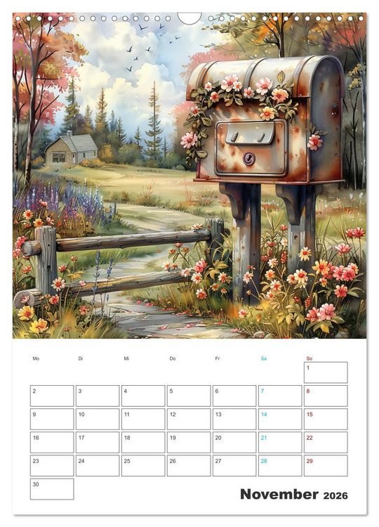 Produktbild: Zeitreise - Der vintage Briekasten Kalender (Wandkalender 2026 DIN A3 hoch), CALVENDO Monatskalender