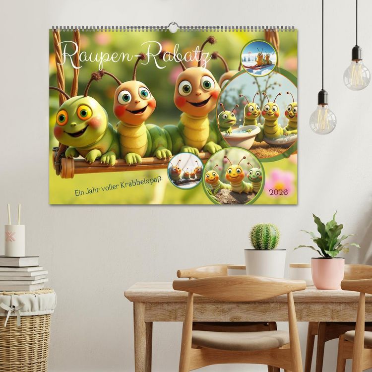 Produktbild: Raupen-Rabatz - Ein Jahr voller Krabbelspa&szlig; (Wandkalender 2026 DIN A2 quer), CALVENDO Monatskalender