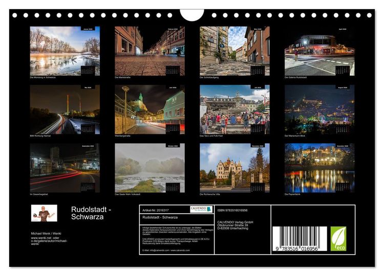 Produktbild: Rudolstadt - Schwarza (Wandkalender 2026 DIN A4 quer), CALVENDO Monatskalender