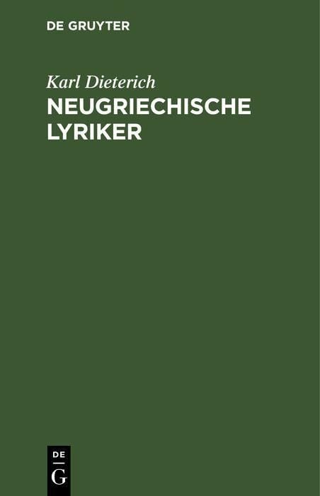 Produktbild: Neugriechische Lyriker