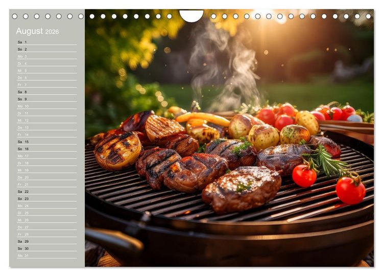 Produktbild: Der Grillkalender f&uuml;r echte M&auml;nner (Wandkalender 2026 DIN A4 quer), CALVENDO Monatskalender