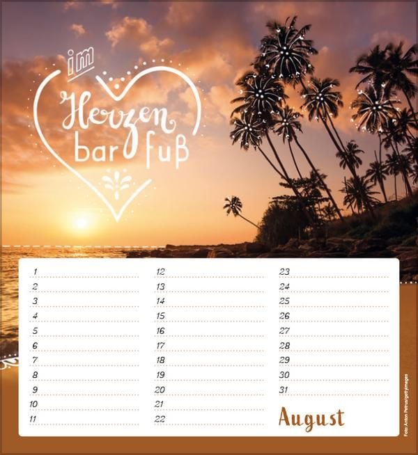 Produktbild: Geburtstagskalender Im herzen barfu&szlig;
