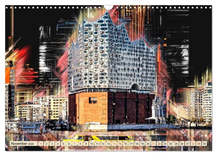 Produktbild: Hamburg abstrakt (Wandkalender 2026 DIN A3 quer), CALVENDO Monatskalender