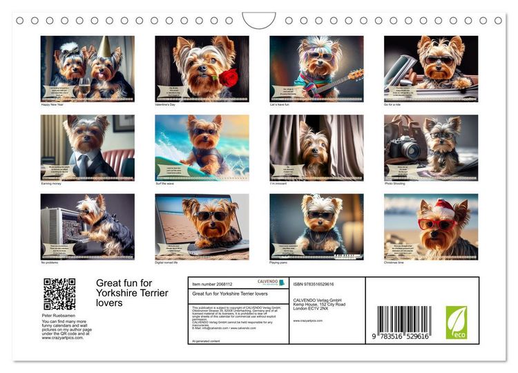 Produktbild: Great fun for Yorkshire Terrier lovers (Wall Calendar 2026 DIN A4 landscape), CALVENDO 12 Month Wall Calendar