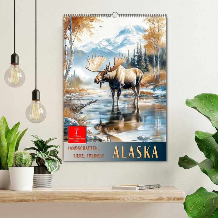 Produktbild: Alaska - Landschaften, Tiere, Freiheit (Wandkalender 2026 DIN A2 hoch), CALVENDO Monatskalender
