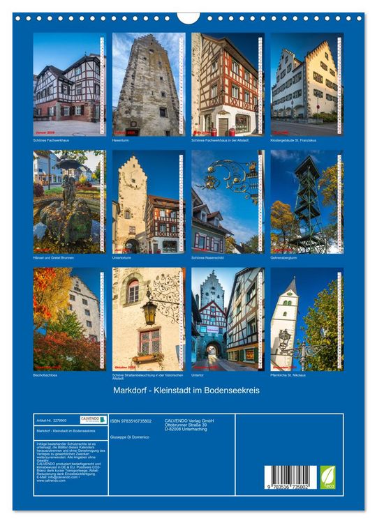 Produktbild: Markdorf - Kleinstadt im Bodenseekreis (Wandkalender 2026 DIN A3 hoch), CALVENDO Monatskalender