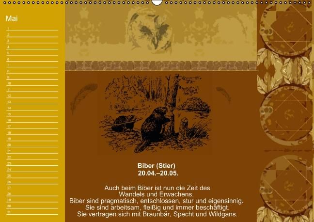Produktbild: Indianisches Horoskop / Geburtstagskalender (Wandkalender immerw&auml;hrend DIN A2 quer)