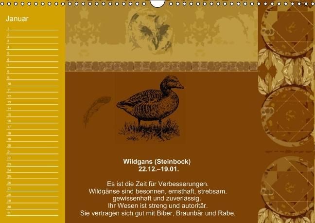 Produktbild: Indianisches Horoskop / Geburtstagskalender (Wandkalender immerw&auml;hrend DIN A3 quer)