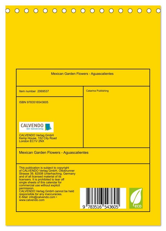 Produktbild: Mexican Garden Flowers - Aguascalientes (Desk Calendar 2026 DIN A5 portrait), CALVENDO 12 Month DeskCalendar