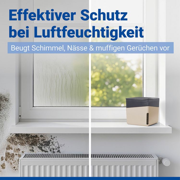 Produktbild: Raumentfeuchter Mod. Cube Beige 500 g, 2er Set, beugt Schimmel und Ger&uuml;chen vor