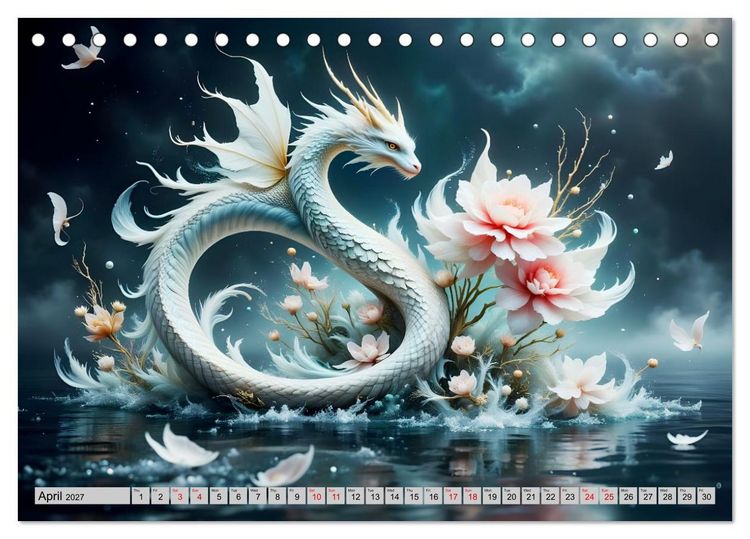 Produktbild: Lotus blossom dragons (Desk Calendar 2027 DIN A5 landscape), CALVENDO 12 Month DeskCalendar