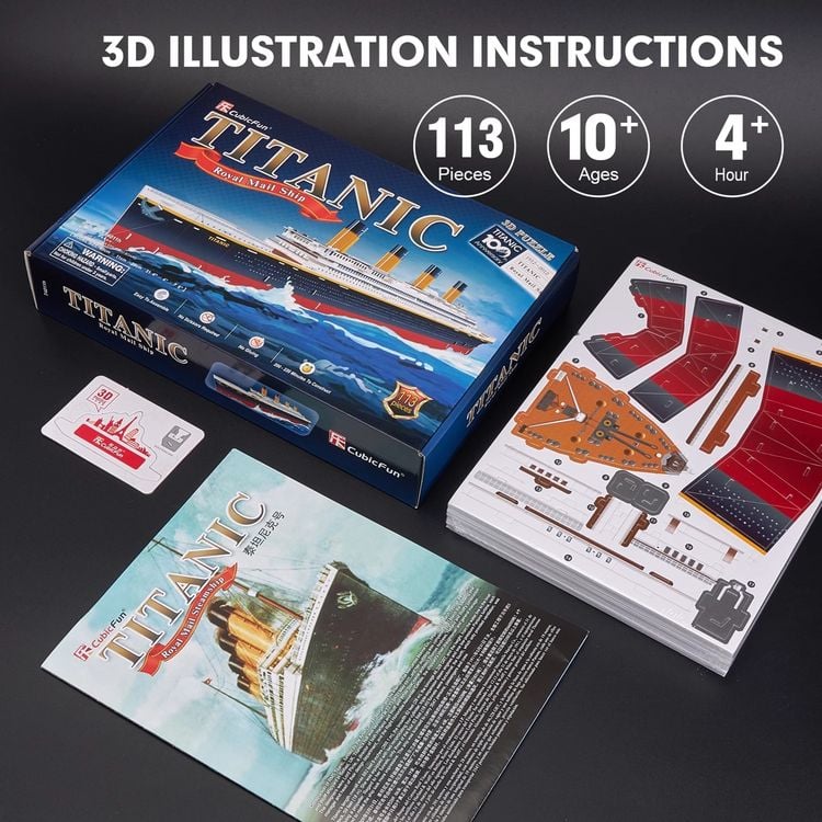 Produktbild: CUBICFUN - 3D Puzzle Titanic 113 Teile