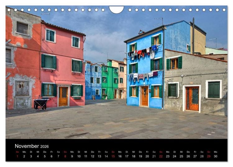 Produktbild: Die bunten H&auml;user von Burano (Wandkalender 2026 DIN A4 quer), CALVENDO Monatskalender