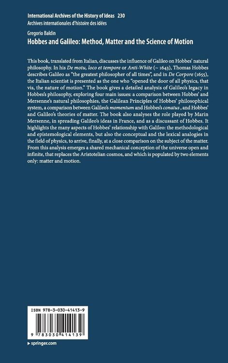 Produktbild: Hobbes and Galileo: Method, Matter and the Science of Motion
