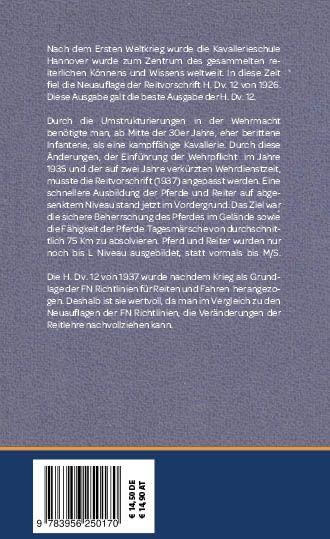 Produktbild: H. Dv. 12 - Reitvorschrift Ausgabe 1937