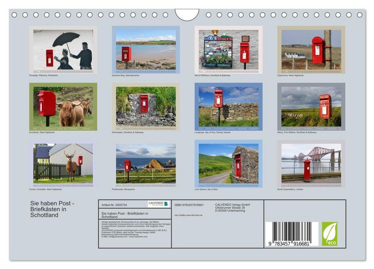 Produktbild: Sie haben Post - Briefk&auml;sten in Schottland (Wandkalender 2026 DIN A4 quer), CALVENDO Monatskalender