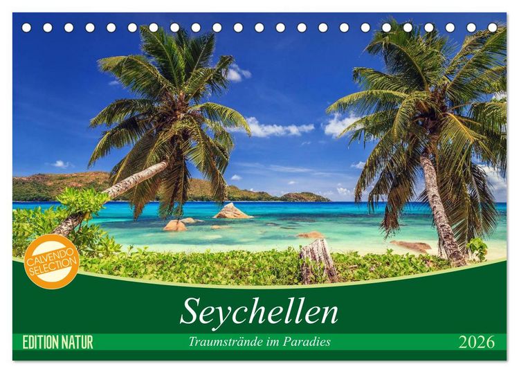 Produktbild: Seychellen &ndash; Traumstr&auml;nde im Paradies (Tischkalender 2026 DIN A5 quer), CALVENDO Monatskalender