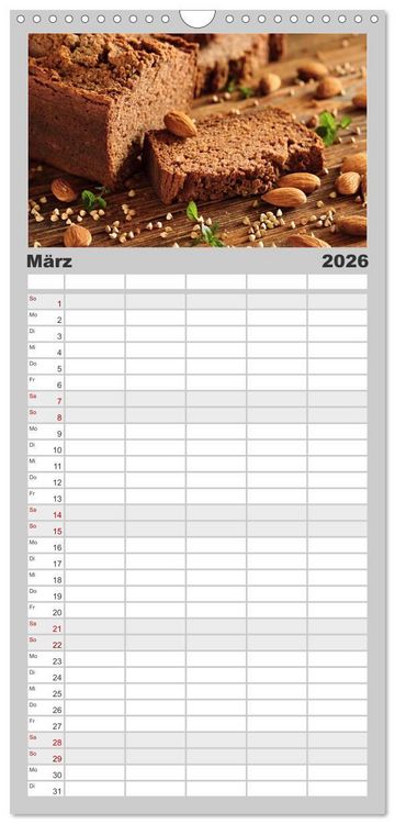 Produktbild: Familienplaner 2026 - Mein Brotkalender mit 5 Spalten (Wandkalender, 21 x 45 cm) CALVENDO