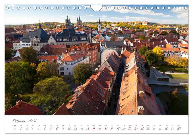 Produktbild: Erfurt - Die Landeshauptstadt mit Geschichte (Wandkalender 2026 DIN A4 quer), CALVENDO Monatskalender