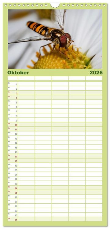 Produktbild: Familienplaner 2026 - Makrowelten Tierreich mit 5 Spalten (Wandkalender, 21 x 45 cm) CALVENDO