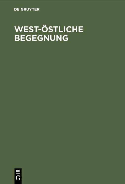 Produktbild: West-&Ouml;stliche Begegnung