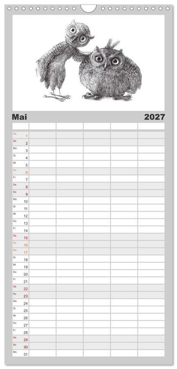 Produktbild: Familienplaner 2027 - TIERONISCH mit 5 Spalten (Wandkalender, 21 x 45 cm) CALVENDO