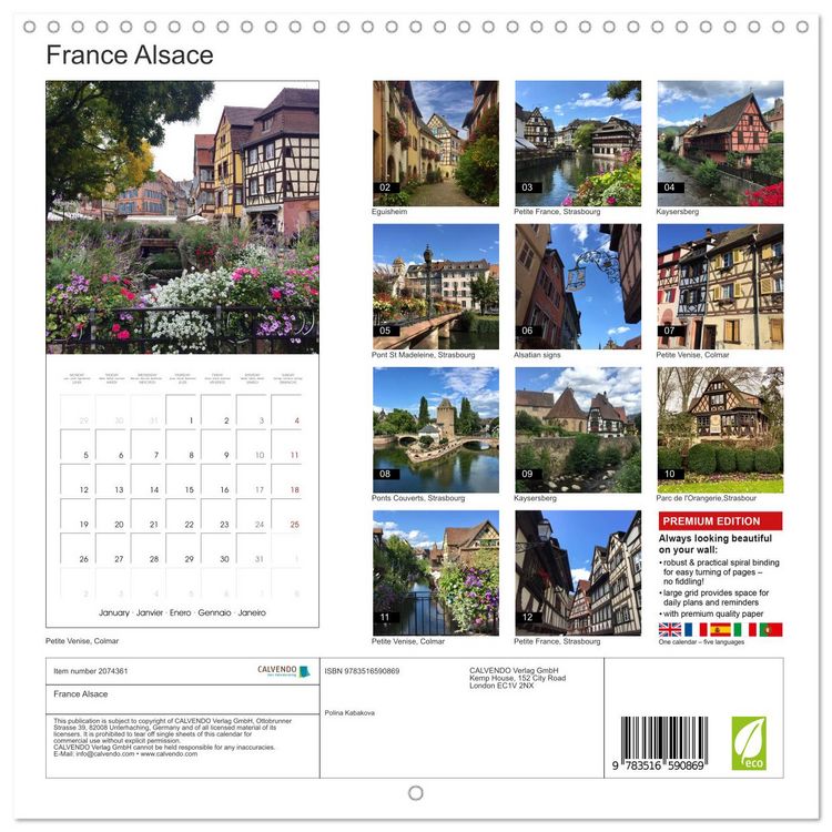 Produktbild: France Alsace (Wall Calendar 2026 12 &times; 12 Inch) CALVENDO 12 Month Wall Calendar