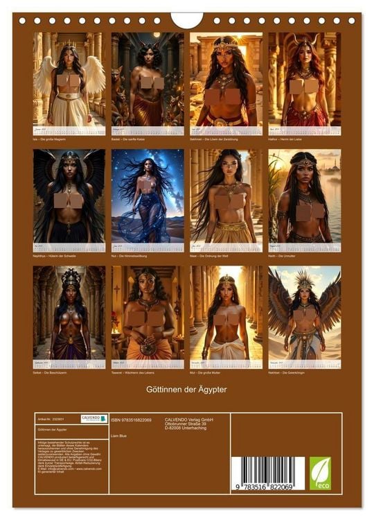 Produktbild: G&ouml;ttinnen der &Auml;gypter (Wandkalender 2027 DIN A4 hoch), CALVENDO Monatskalender