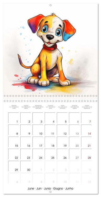 Produktbild: Chiens joyeux (Calendrier mural carr&eacute; 2026 30x30 cm) Calendrier double avec une page pour vos prises de notes
