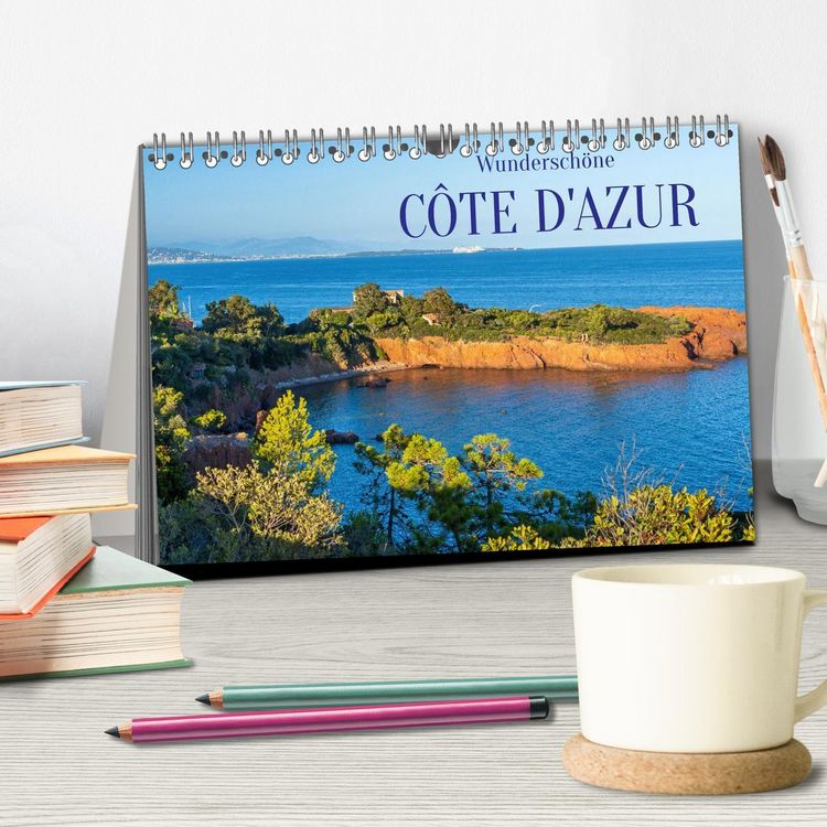 Produktbild: Wundersch&ouml;ne C&ocirc;te d'Azur (Tischkalender 2026 DIN A5 quer), CALVENDO Monatskalender