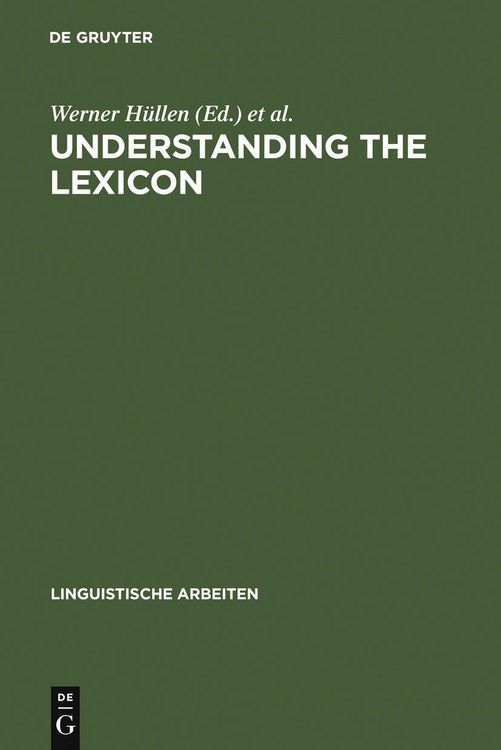 Produktbild: Understanding the lexicon