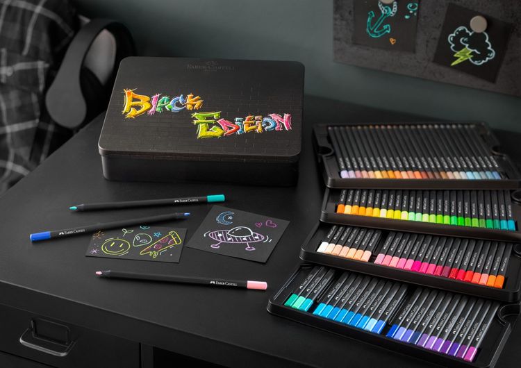 Produktbild: Faber-Castell Buntstifte Black Edition 100er Metalletui