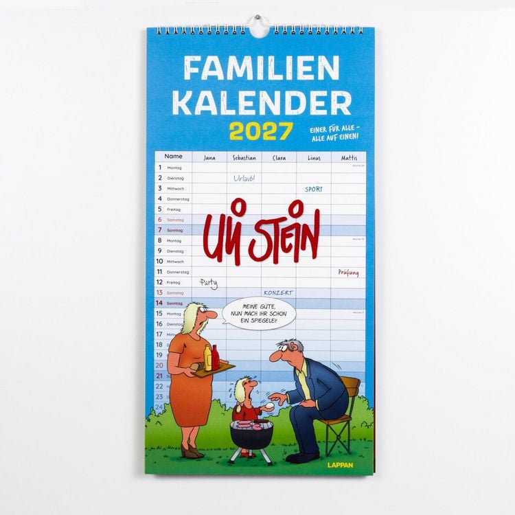 Produktbild: Uli Stein Familienkalender 2027: Familienplaner mit 5 Spalten