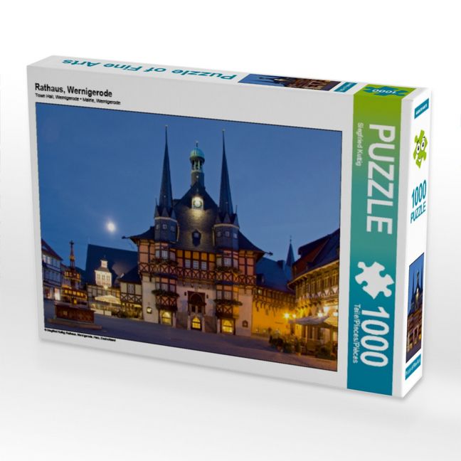Produktbild: CALVENDO Puzzle Rathaus, Wernigerode | 1000 Teile Lege-Gr&ouml;&szlig;e 64x48cm Foto-Puzzle f&uuml;r gl&uuml;ckliche Stunden