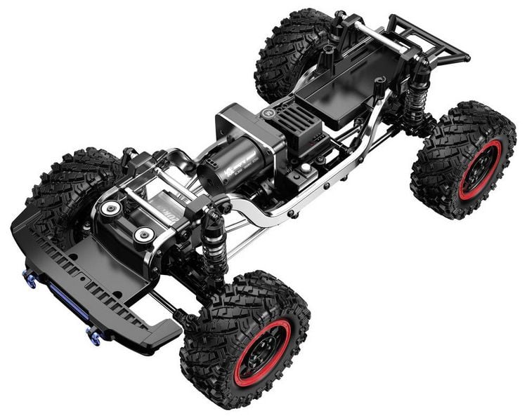 Produktbild: MJX Schwarz-Rot Brushless 1:12 RC Modellauto Elektro Crawler Allradantrieb (4WD) RtR 2,4 GHz Inkl. Akku und Ladeger&auml;t, mit Lichteffekt