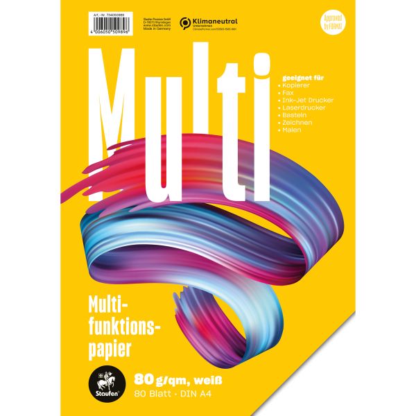 Produktbild: Staufen Multifunktionspapier 50 Blatt 80g/m&sup2; wei&szlig; DIN A4