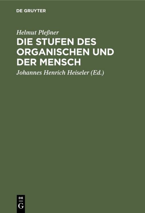 Produktbild: Die Stufen des Organischen und der Mensch