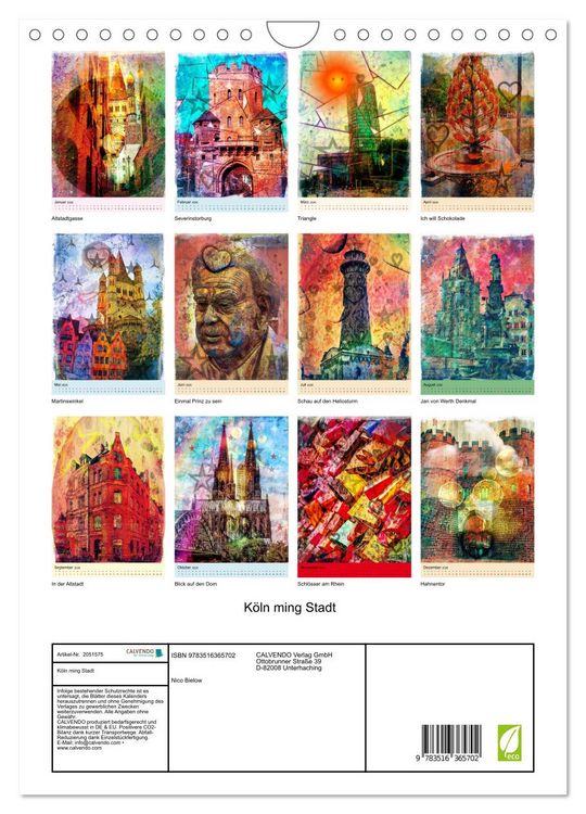 Produktbild: K&ouml;ln ming Stadt (Wandkalender 2026 DIN A4 hoch), CALVENDO Monatskalender