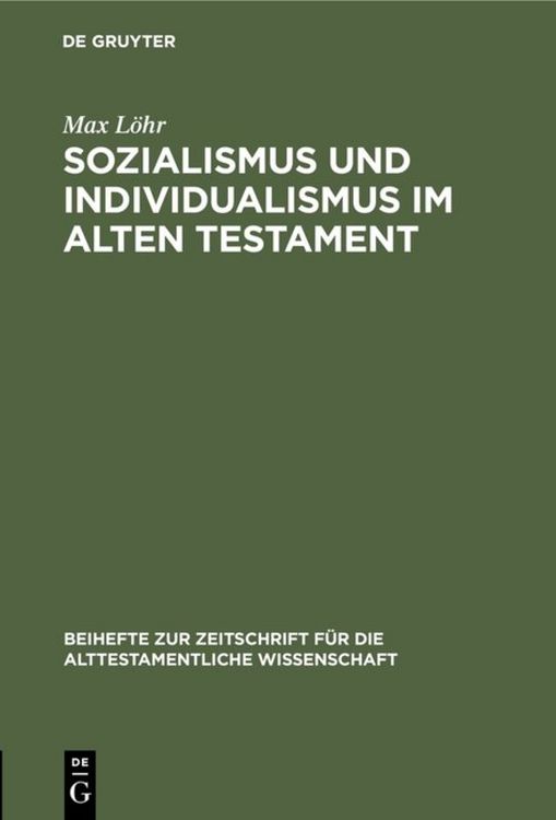 Produktbild: Sozialismus und Individualismus im Alten Testament
