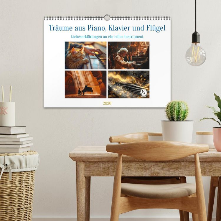 Produktbild: Tr&auml;ume aus Piano, Klavier und Fl&uuml;gel (Wandkalender 2026 DIN A3 quer), CALVENDO Monatskalender