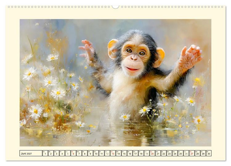 Produktbild: Schimpansen. Freude und Abenteuer im Dschungelreich (Wandkalender 2027 DIN A2 quer), CALVENDO Monatskalender