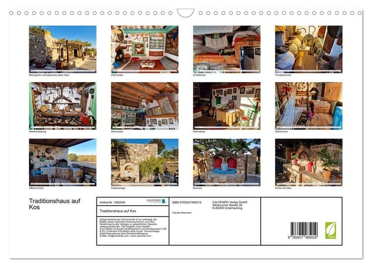 Produktbild: Traditionshaus auf Kos (Wandkalender 2026 DIN A3 quer), CALVENDO Monatskalender