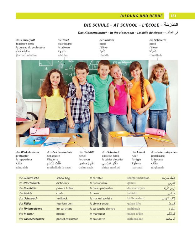Produktbild: PONS Gro&szlig;es Bildw&ouml;rterbuch Arabisch - Deutsch + Englisch und Franz&ouml;sisch