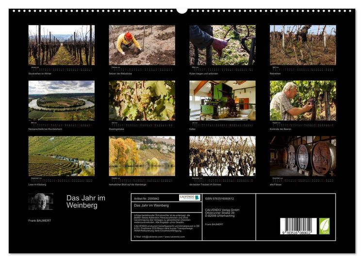 Produktbild: Das Jahr im Weinberg (hochwertiger Premium Wandkalender 2026 DIN A2 quer), Kunstdruck in Hochglanz