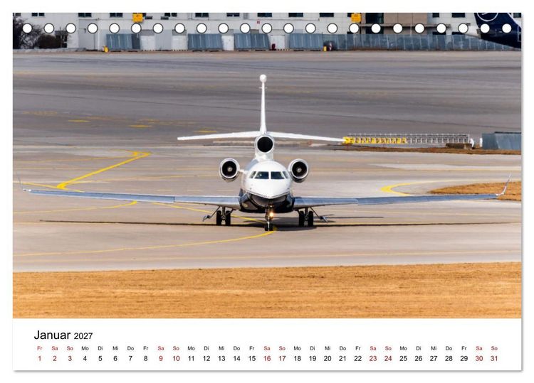 Produktbild: Die Welt der Privatjets (Tischkalender 2027 DIN A5 quer), CALVENDO Monatskalender